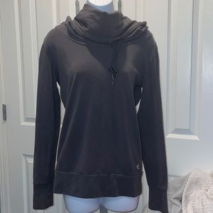 Women's Aerie fit hooded long sleeved dark grey sweatshirt , size XS